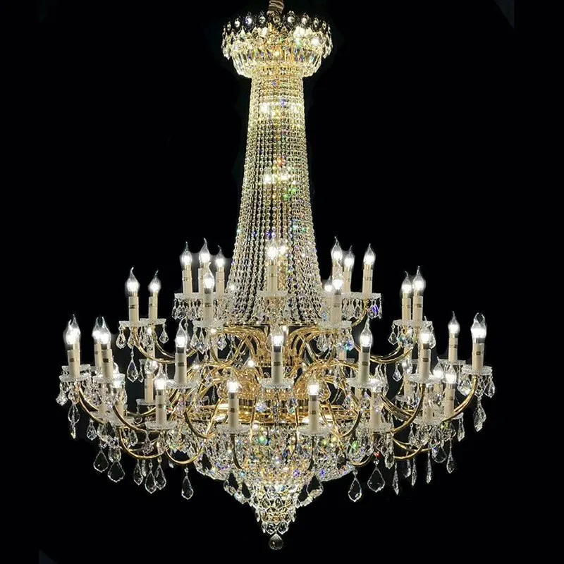 Custom villa murano glass led lights lighting maria theresa high ceiling luxury large modern crystal chandeliers pendant lights