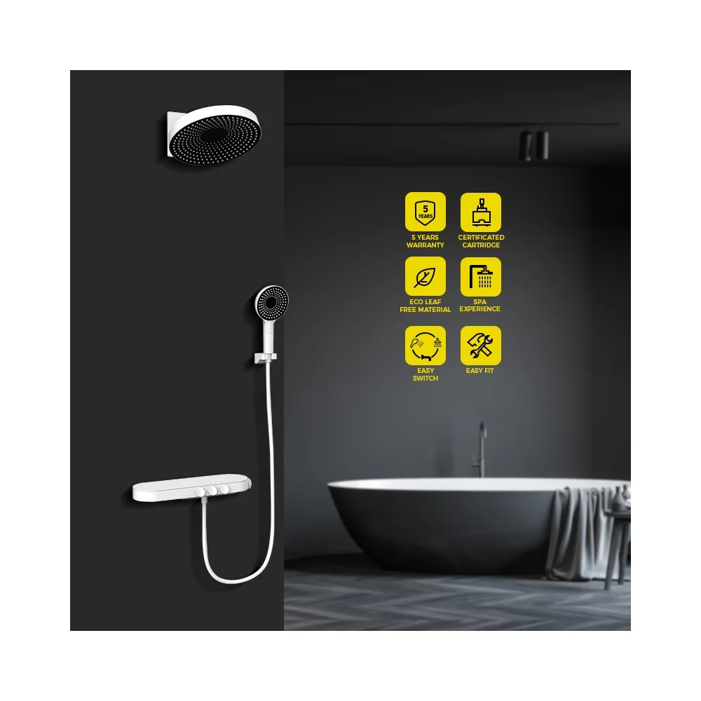 Modern 12 Inch Ceiling Rain Shower System Bathroom Faucets Wall Rain Shower Set With Head Shower