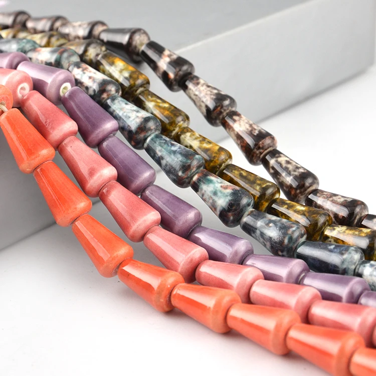 
Wholesale Porcelain Beads Horn Handmade Ceramic Beads for Sale Loose Beads DIY Finding 