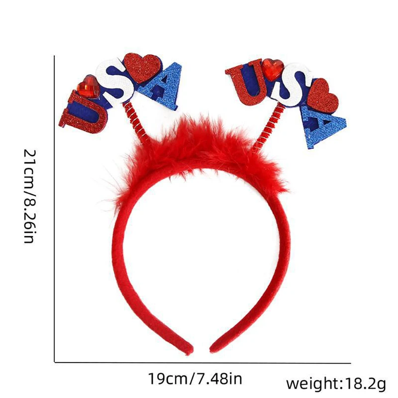 Red white  blue Star shape plastic July 4th American Independence Day Headband for July 4th Independence Day