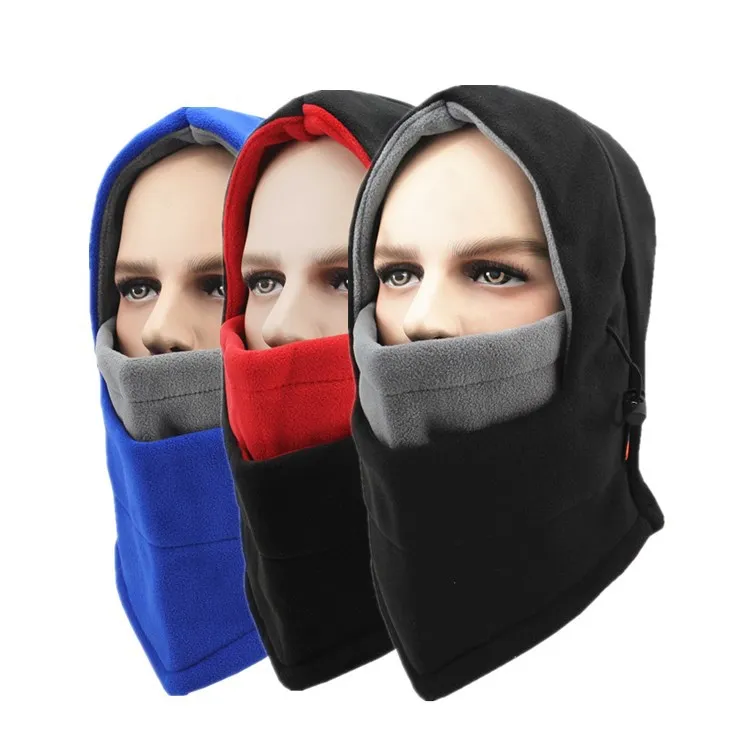 Outdoor Autumn and Winter  Riding Windproof Skiing Warm two -tone Fleece Headgear Mask