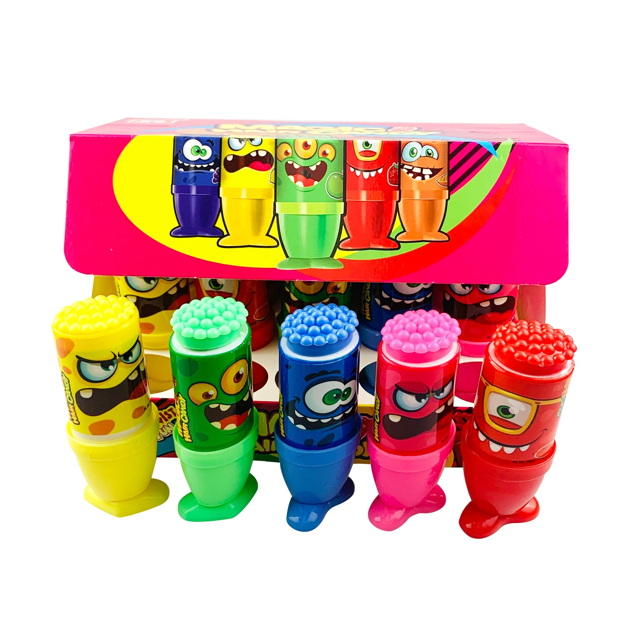 18g New Item Wholesale Crazy Magic hair Liquid Candy Fruity syrup Fruit Squeeze Jam Gummy candy OEM ODM squeeze gel candy