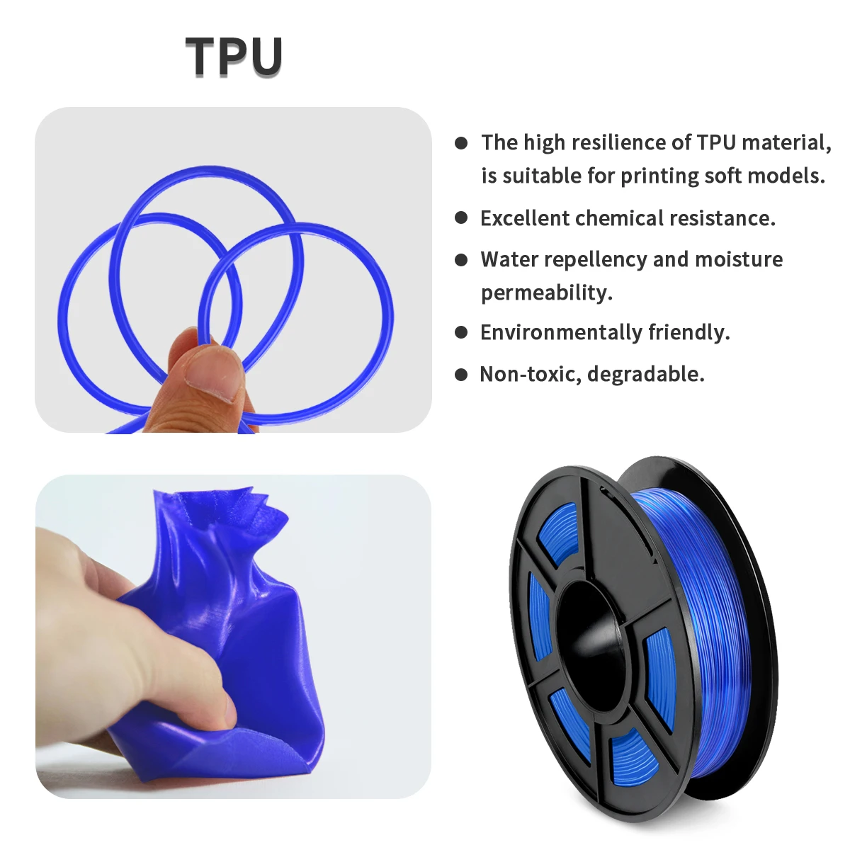 Marble Tpu Flex 3D Printer Filament 1.75 Aio 3D Pen Filament 1.75Mm