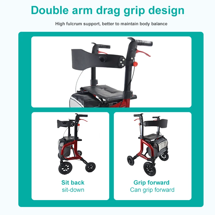 high quality aluminum alloy walker & rollator with old people scooter with disability scooter