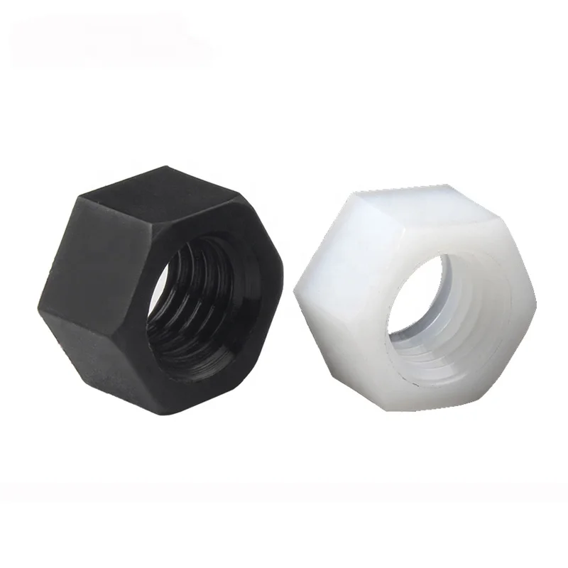 Black nylon hex nuts plastic nuts  Hex Screw Nut Bolt fastener in stock