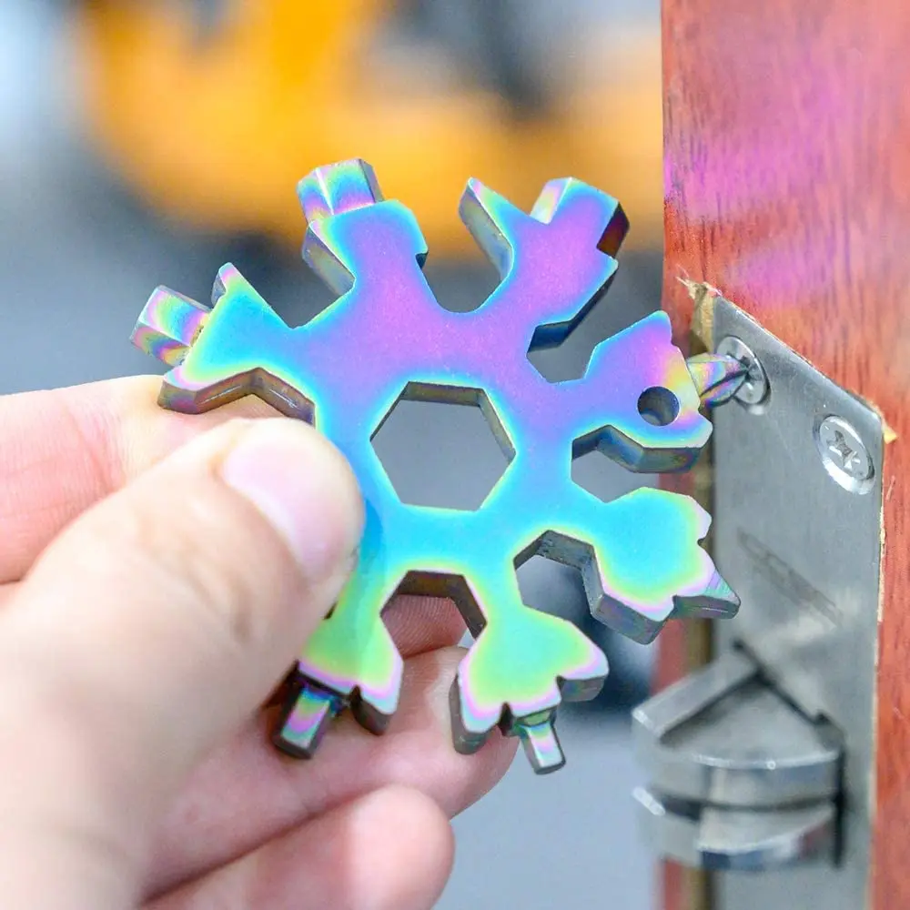 18 in 1 Snowflake Multi Tool Stainless Steel Snowflake Handy Tool Keychain Tool Screwdriver Tactical multiTool