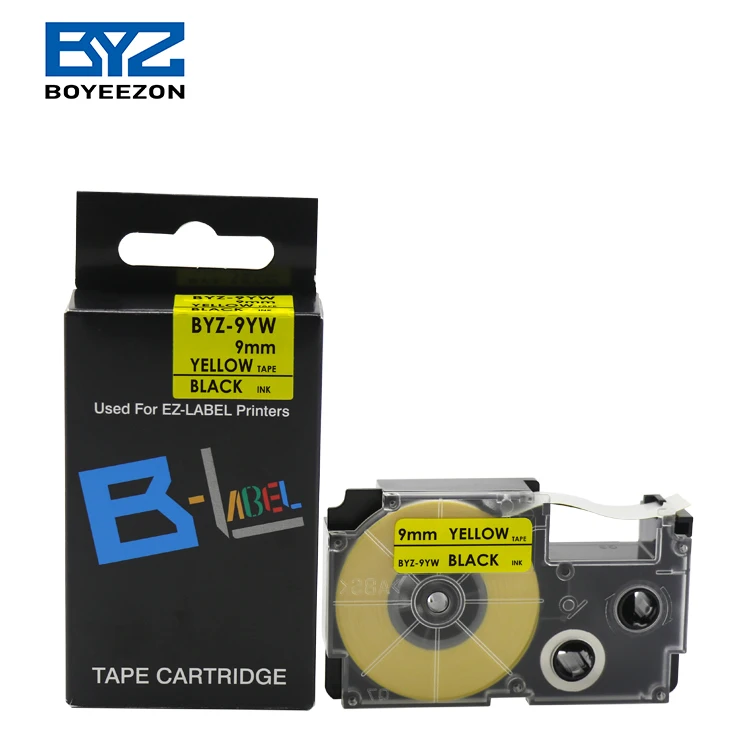 BYZ -9YW XR-9YW 9mm Black on Yellow printing tape cartridge for kl-100