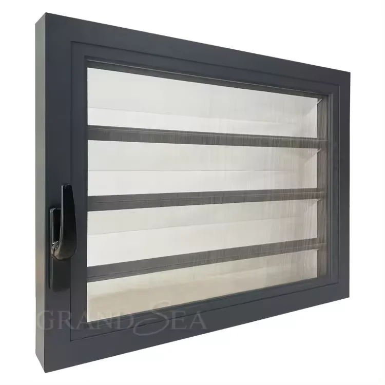 Chinese domestic top removable window shades blinds jalousie window single glass louver aluminium window for bedroom