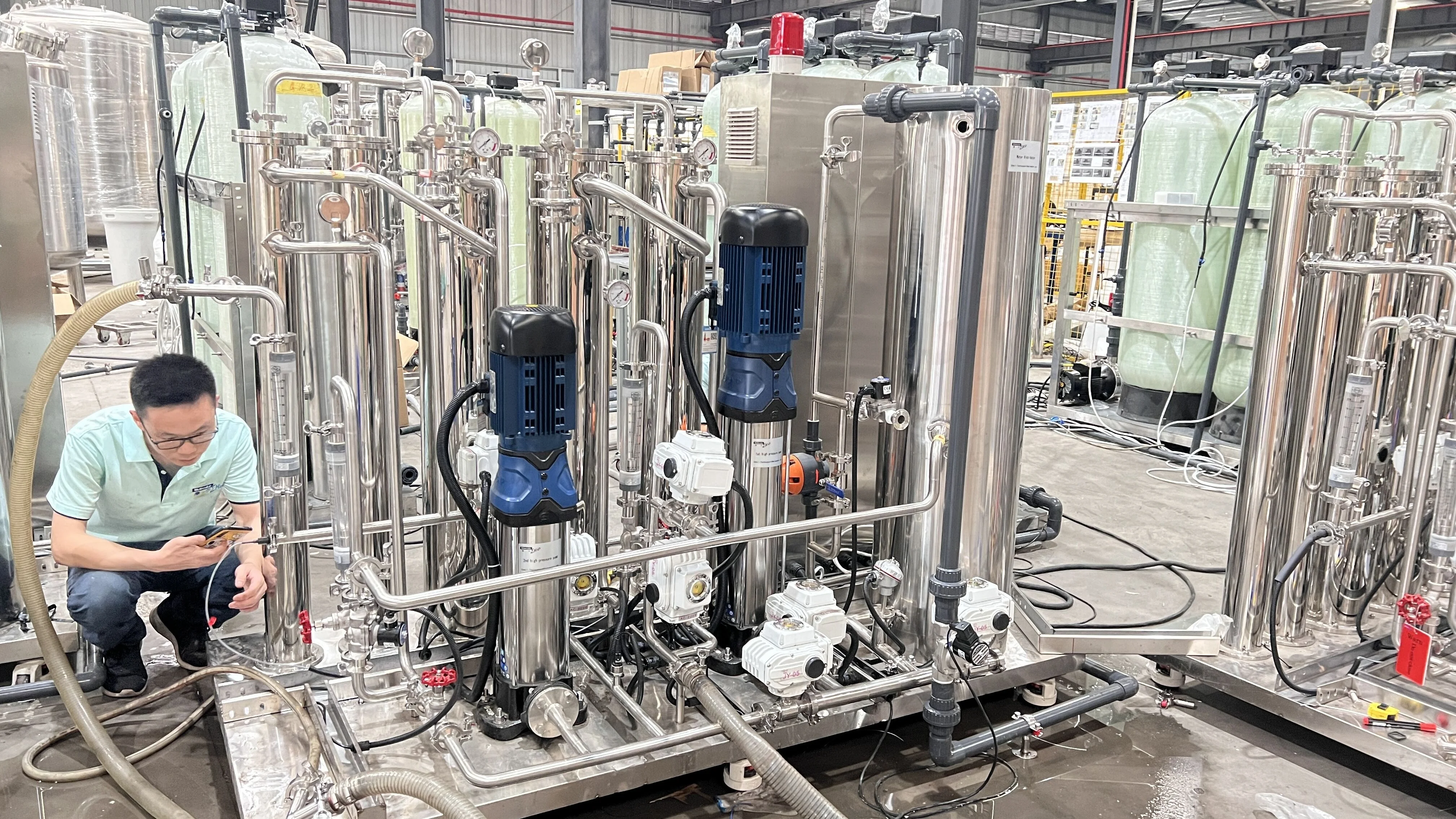 1000LPH Double RO Pure Water Purification System for Dialysis 10-20 Beds Units