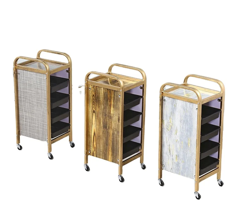 Modern Retro Metal Frame Layer Cart Hair Beauty Salon Trolley