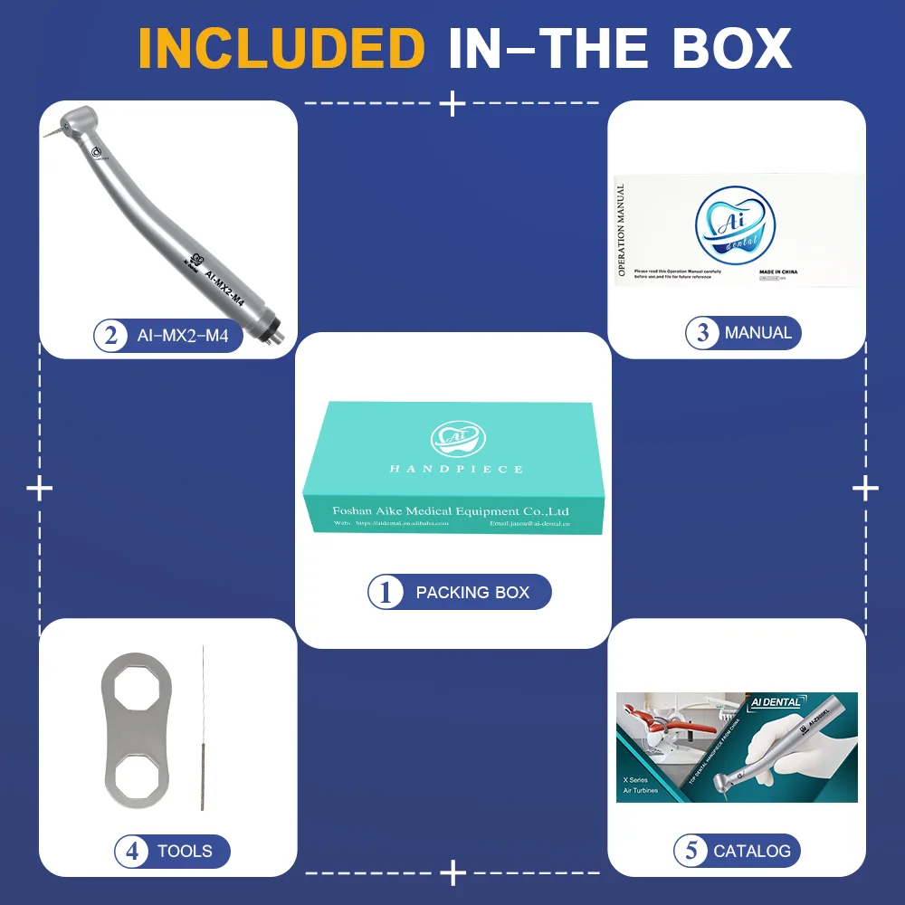 MX2 Air Turbine High Speed Handpiece Dental Clinic Tools 2 4 Holes Ceramic Bearing Microsurgery Instrument Set Dentist Supplies