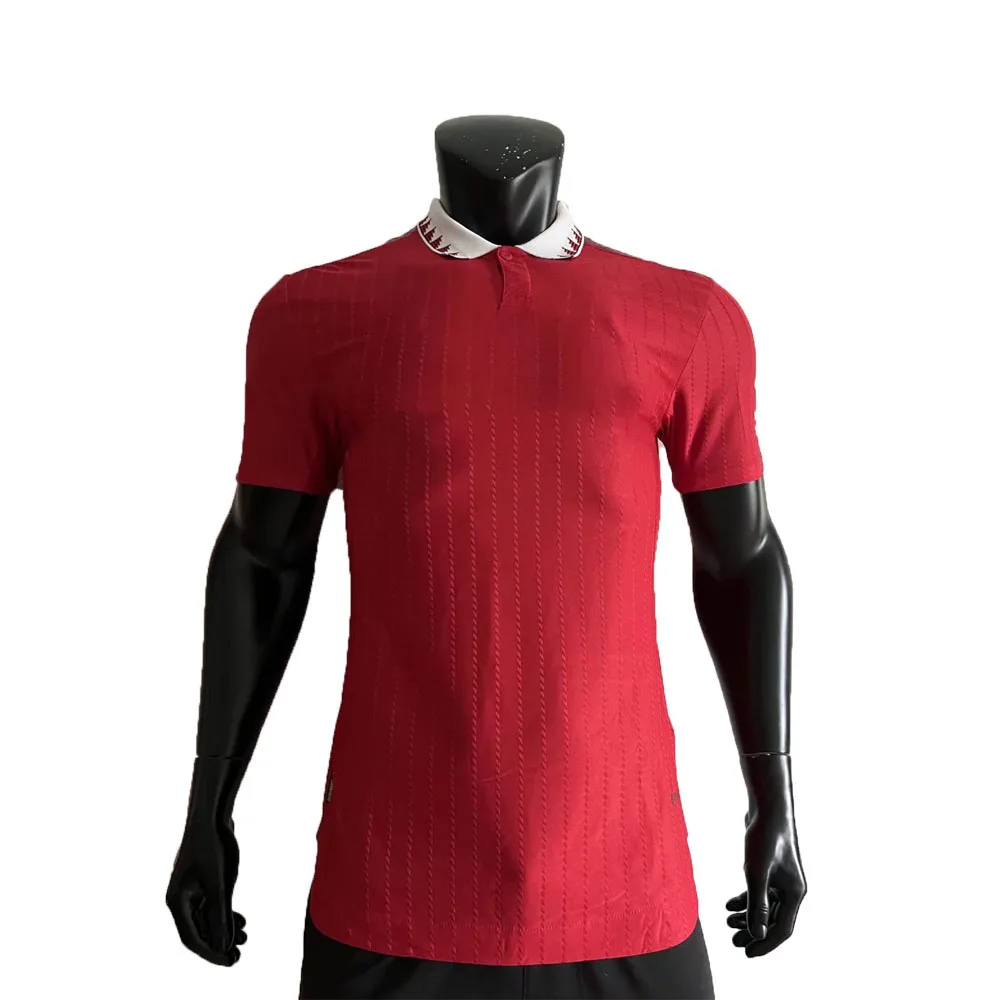 New arrival soccer uniform set red white soccer jersey national team soccer jersey