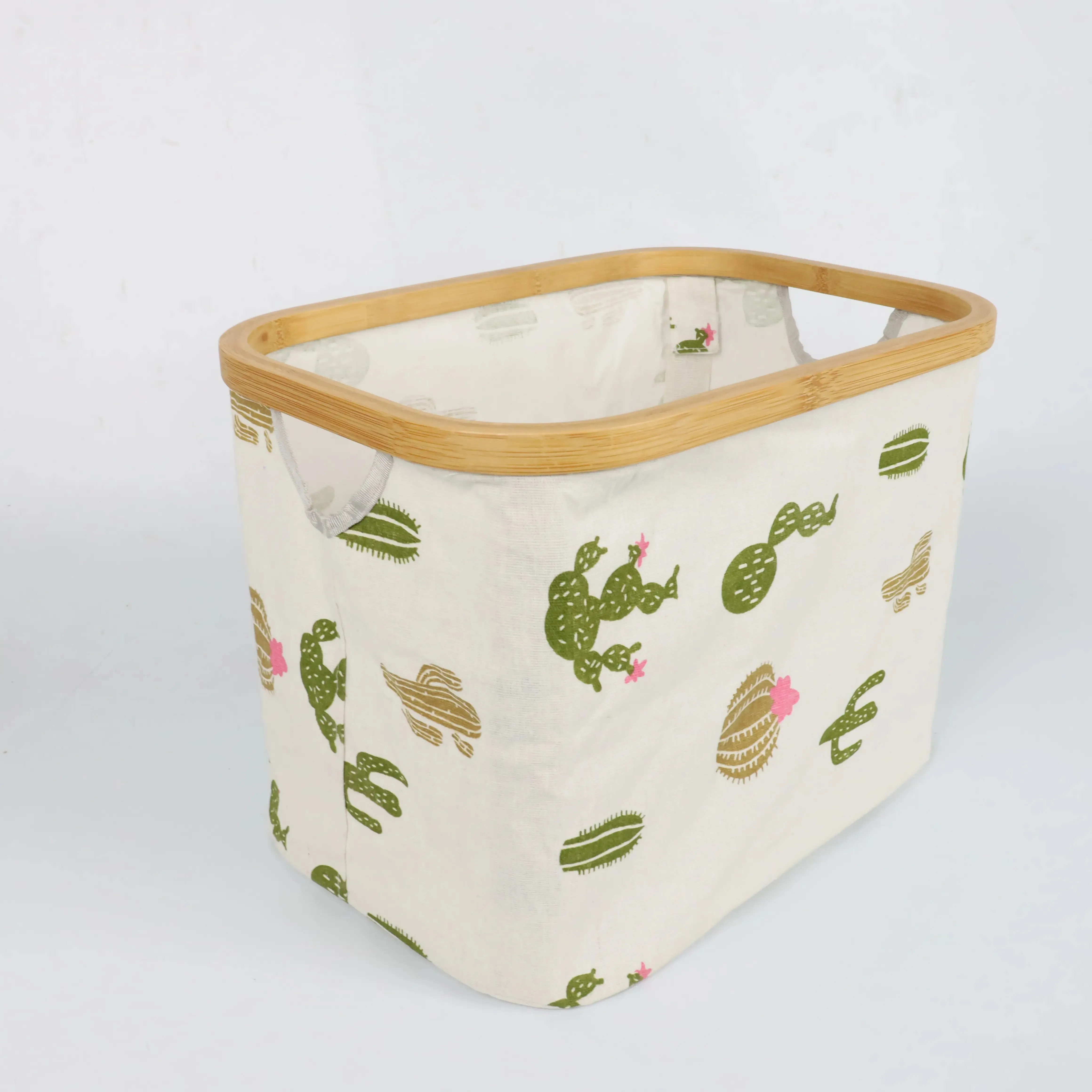 Breathable Cotton And Linen Material Dirty Clothes Basket Laundry Hamper Clothes Basket Bamboo Laundry Basket