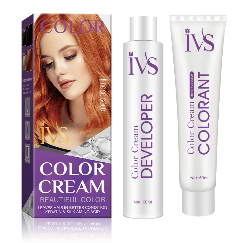 IVS Manufacturer Supply Pink Hair Color Cream Permanent Ammonia Free Italian Hair Color Hair Dye Cream