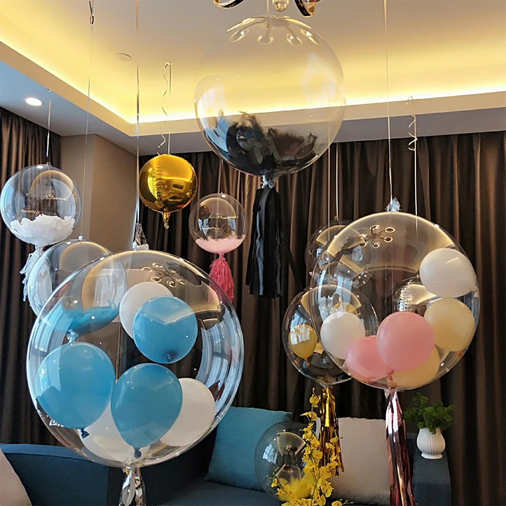 36 Inch Birthday Party Supplies Wholesale Round Transparent Balloons Bubble Bobo Balloon Party Ballons