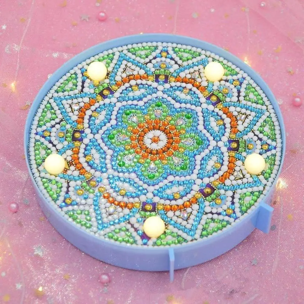 Diamond painted mandala with LED night light DIY handmade artwork 5D full diamond crystal drawing set