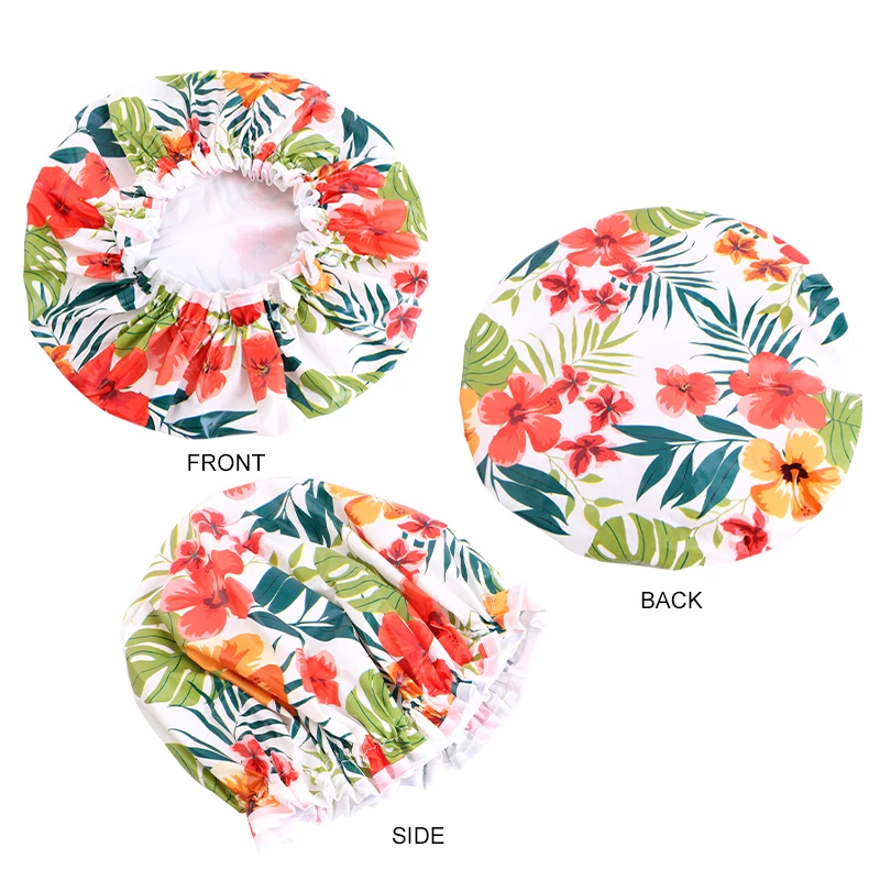 Custom Logo And Patterns Shower Caps Colorful Women Bonnets EVA Waterproof Daily Wear Bonnets