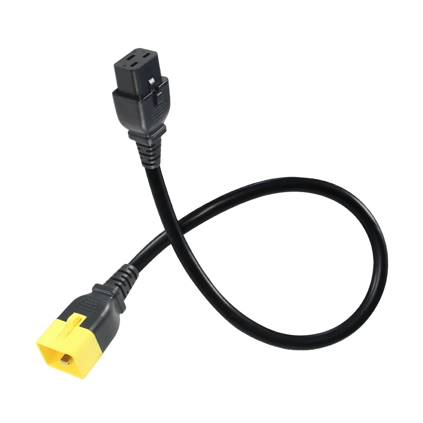 250V Pvc Rubber Jacket Power Extension Cord Iec320 C19 To C20 Ac Power Cord Heavy Duty Cable Connector