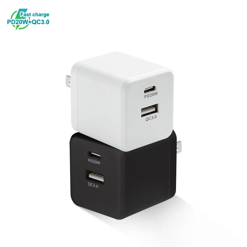 US PD20W Gan быстрое зарядное устройство с двумя портами для мобильного те