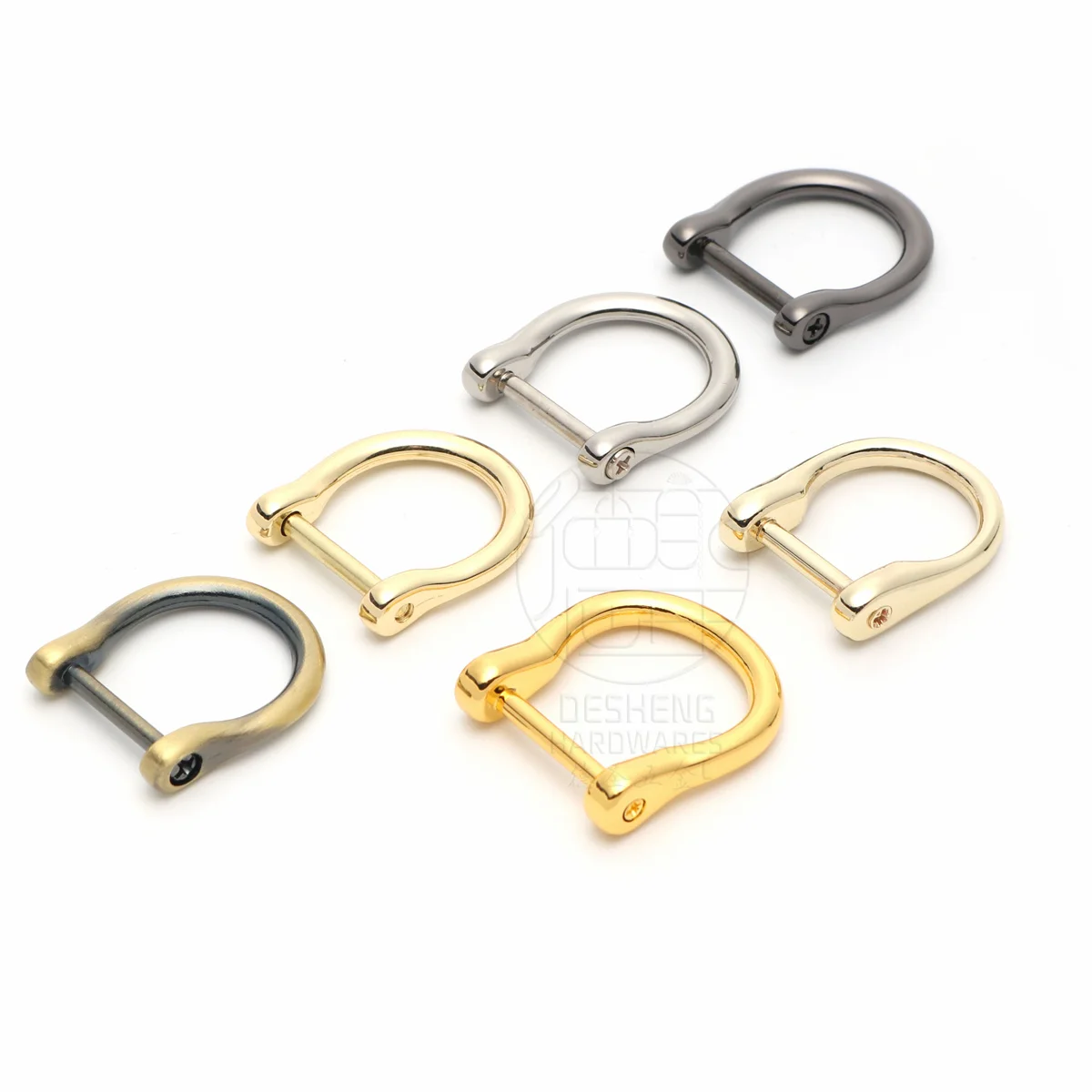 16mm Handbag Accessories Metal Screw D Ring Zinc Alloy U Shape D Ring For Belt Strap