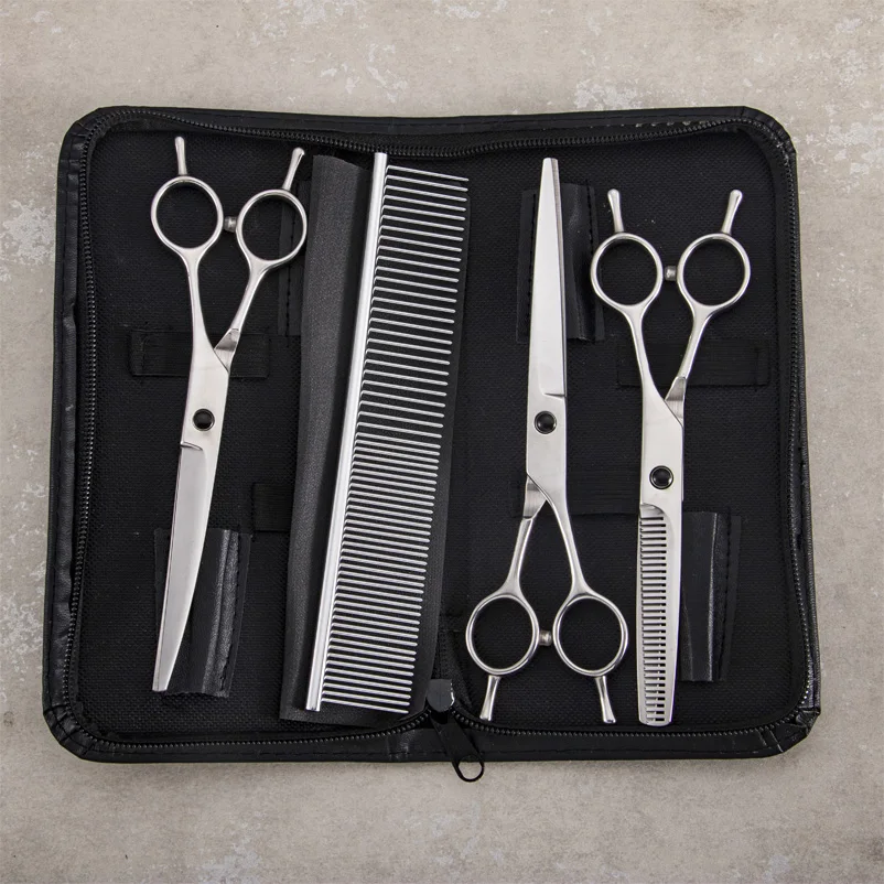 Набор ножниц для домашних животных набор груминга собак SUS420 филировочные ножницы из нержавеющей стали изогнутые