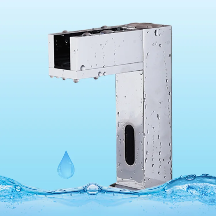 Touchless LED Automatic Sensor Faucet Induction Solid Brass Waterfall Automatic Sensor Faucet for Wash Basin for bathroom