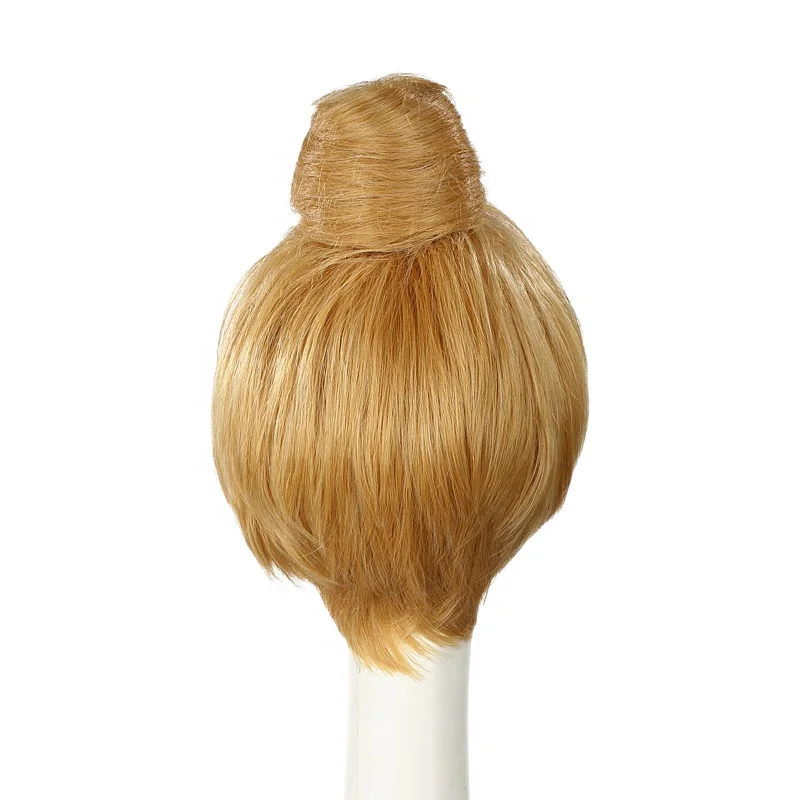 SARLA Wholesale Cheap Short Synthetic Hair American Girl Doll Wigs Blonde Bun Chignon Costume Child Bangs Wig Cosplay Wigs