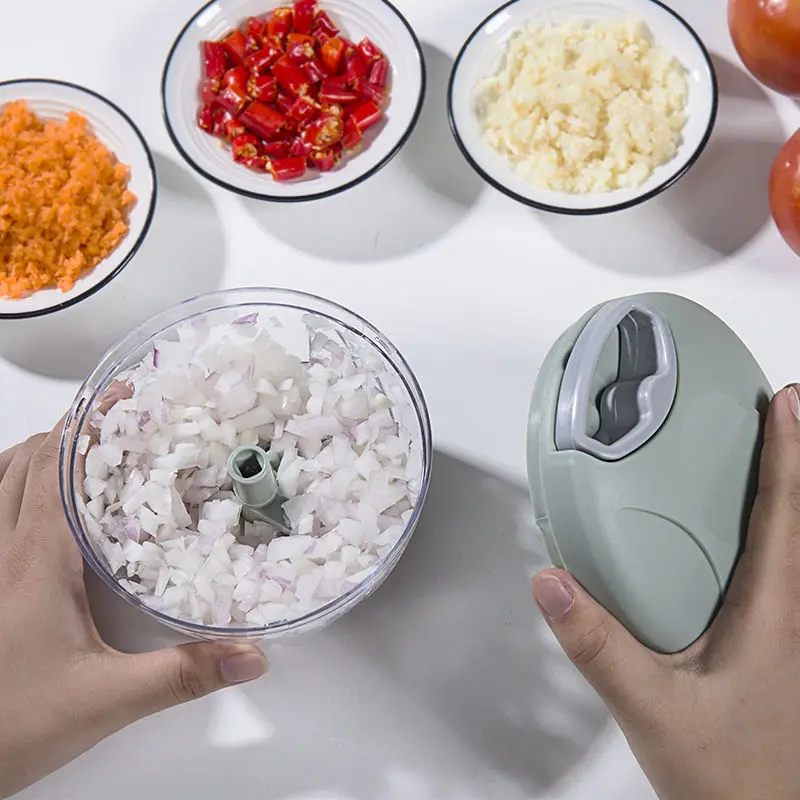 500ml/900ml Hot Hand-held Plastic Manual Pull Vegetables Chopper Meat Grinder Garlic Mincer Onion Cutter