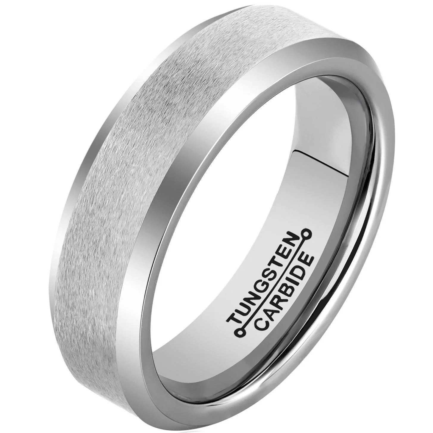 Trendy Fashion Unisex Mens Silver Tungsten Ring