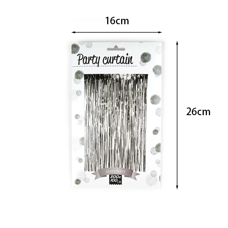 Quality Sliver foil fringe curtains party decoration party decoration 1*2M  For Party Supplies