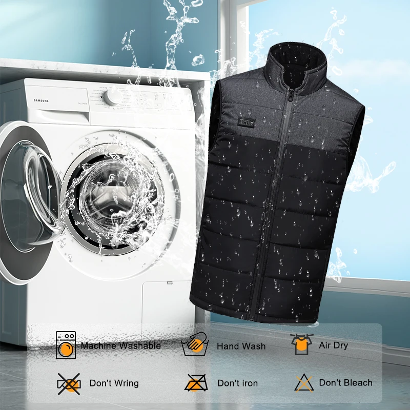 Wholesale Custom Winter 15 Heating Zones Battery Electrical Rechargeable Neoprene Heated Vest Mens