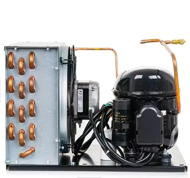 Refrigerator Copper Tube Aluminium Fin Type Condenser Embraco Compressor Refrigeration Condensing Unit