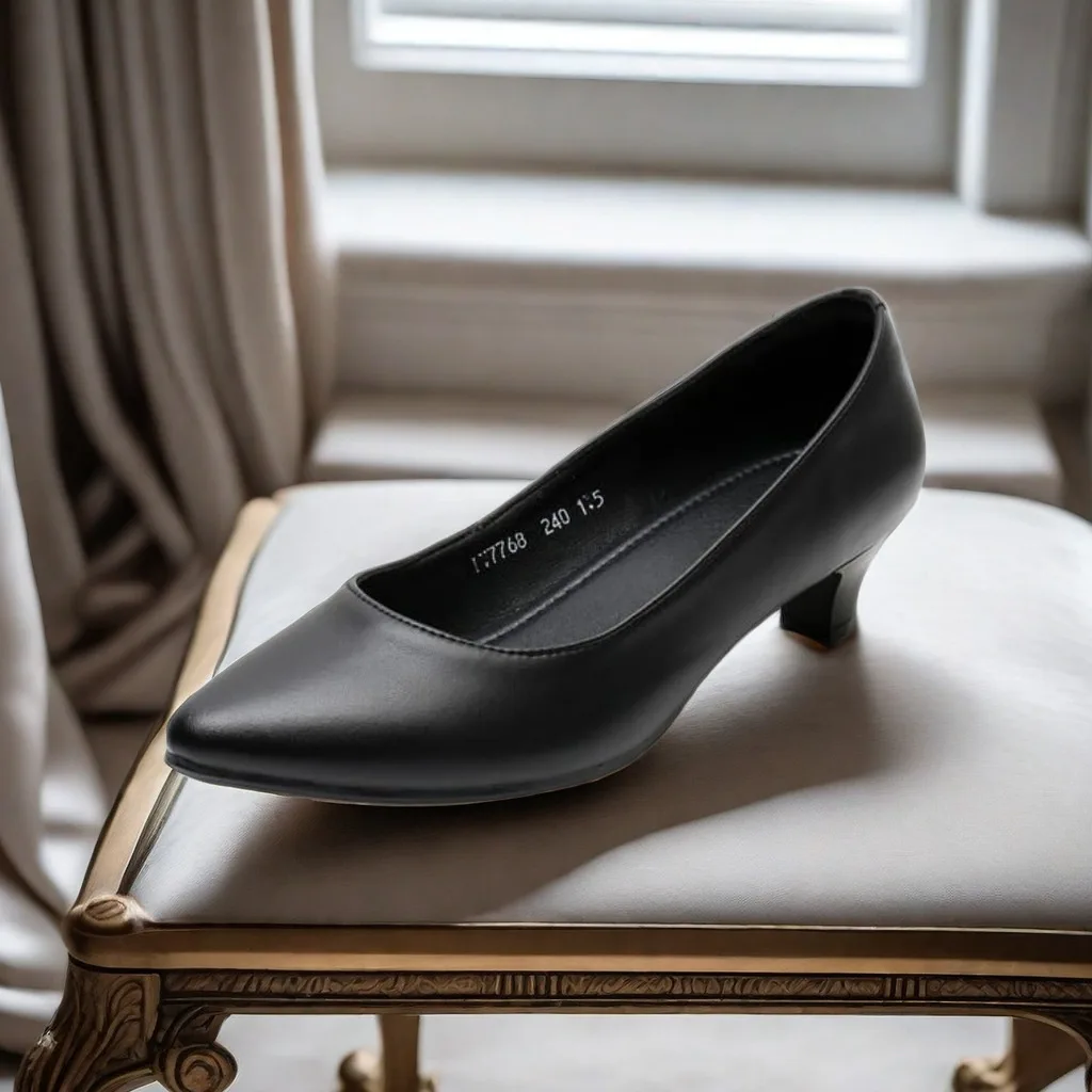 Hotel Waitress working shoes women pumps suit nonslip formal outdoor cow leather chaussure stewardess 3.5cm heel shoe factory