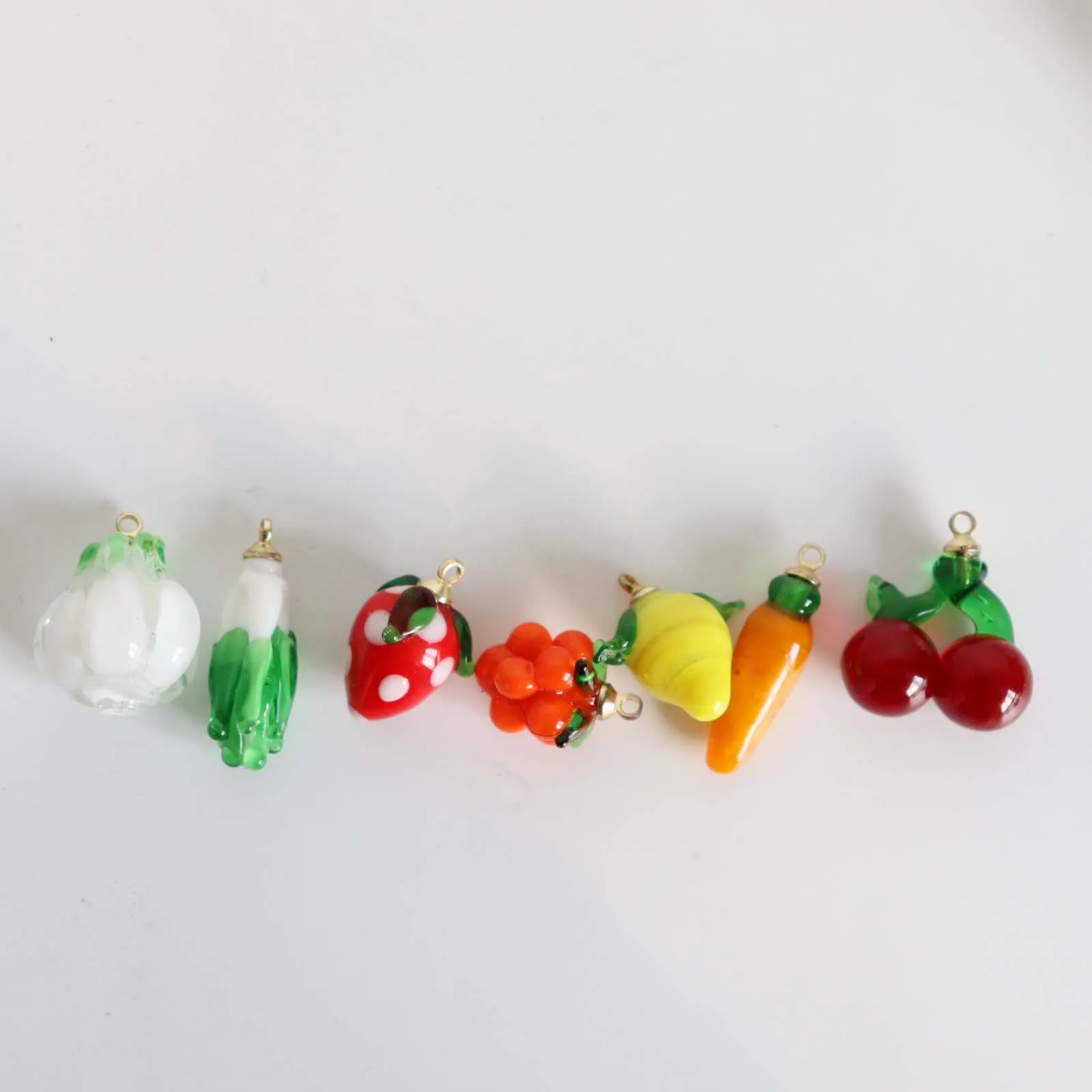 fruit charm glass vegetable pendants handmade craft for jewelry