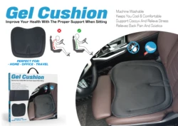 Customized Black Ergonomic Orthopedic Gel Comfort Therapeutic Memory Foam Car Seat Support Cushion
