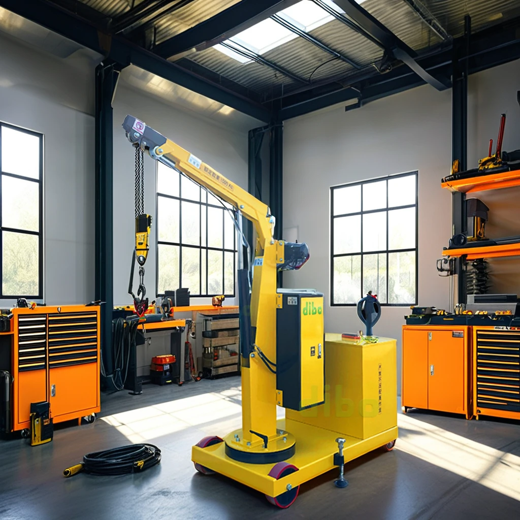 counterbalance manual control construction machine Hydraulic industrial handling equipment Engine Hoist with Lever jib arm crane