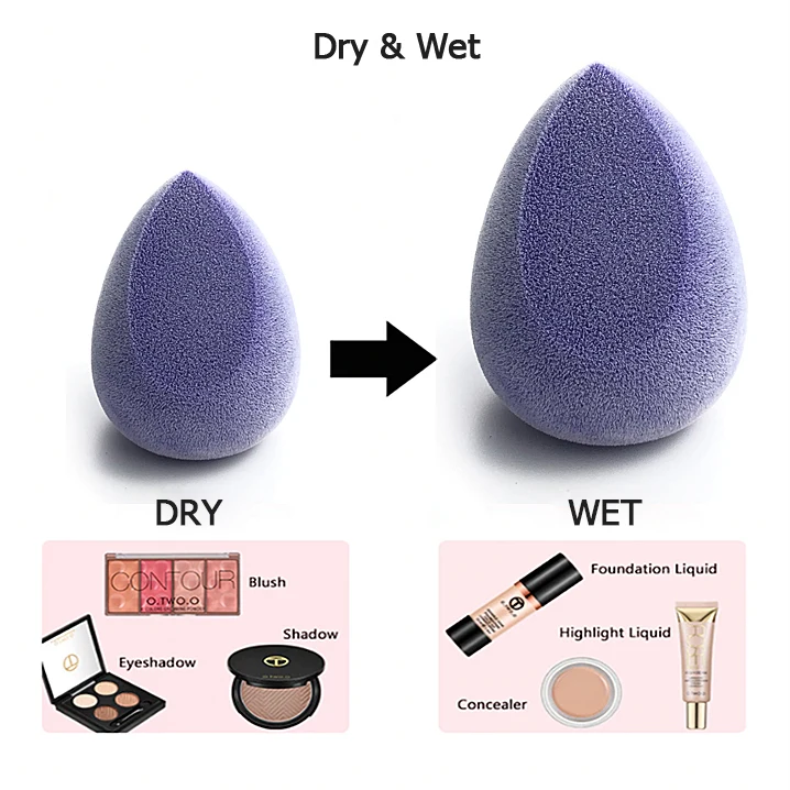 
Wholesale Make Up Sponges Dual Layer Microfiber Velvet Beauty Makeup Sponge Blender Micro Fiber Flocked Face Cosmetic 