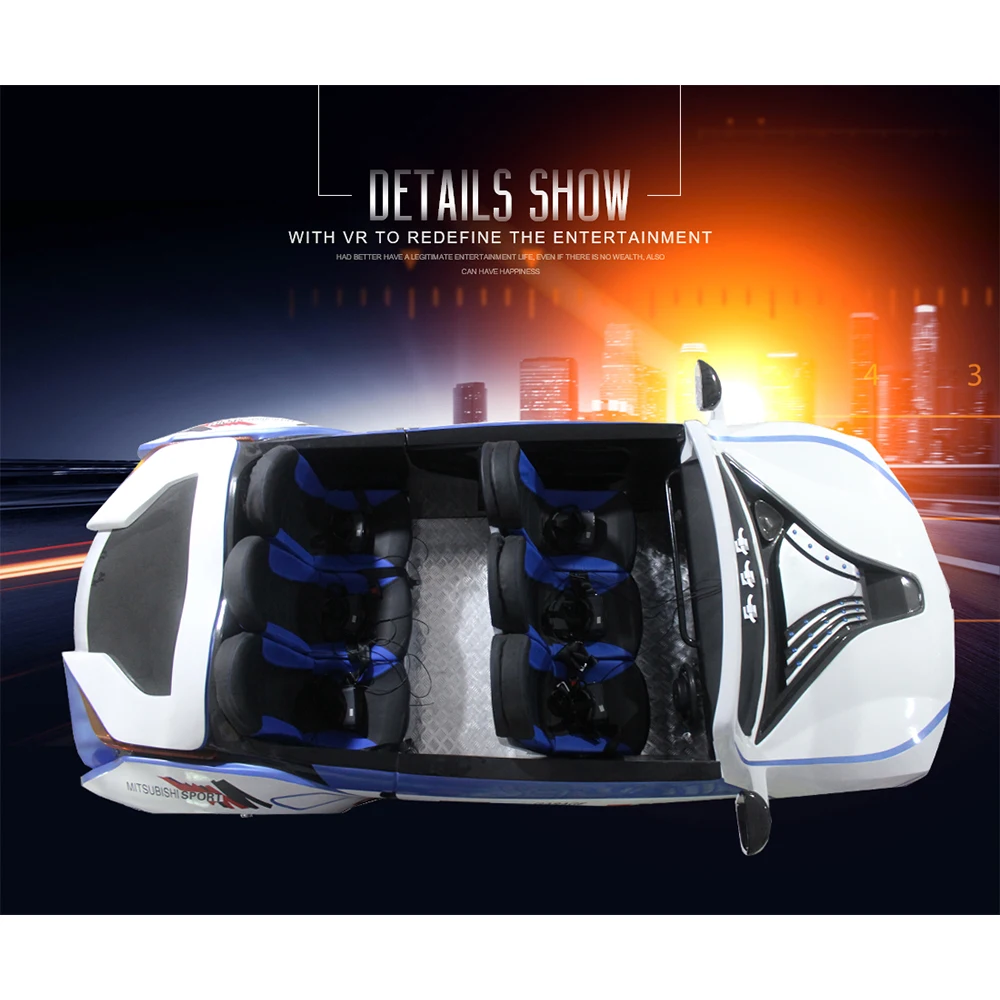 VR Car Cinema Virtual Reality VR Simulator Cinema Theme Park Equipment 6 Seats 9D movie for family