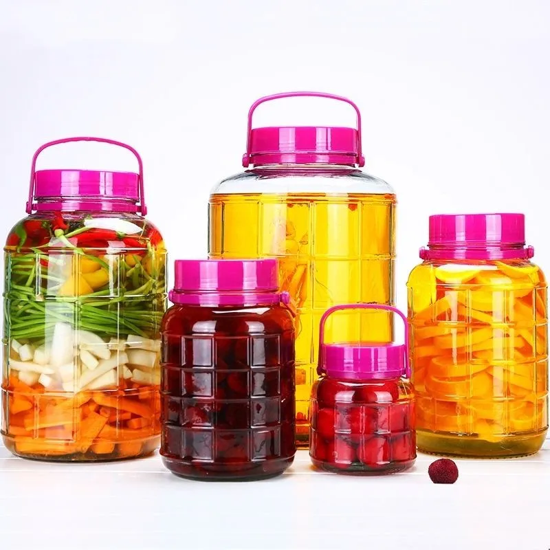 Wholesale 1l 2l 3l 5l 10l 12l 16l 20l 30l Home Brew Pickle Jar Fermenter Glass Jar Enzyme Wine Barrels With Faucet