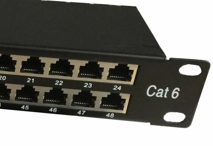 CAT6 патч RJ45 48-портовый 1U19 дюймов экранированный оптическая