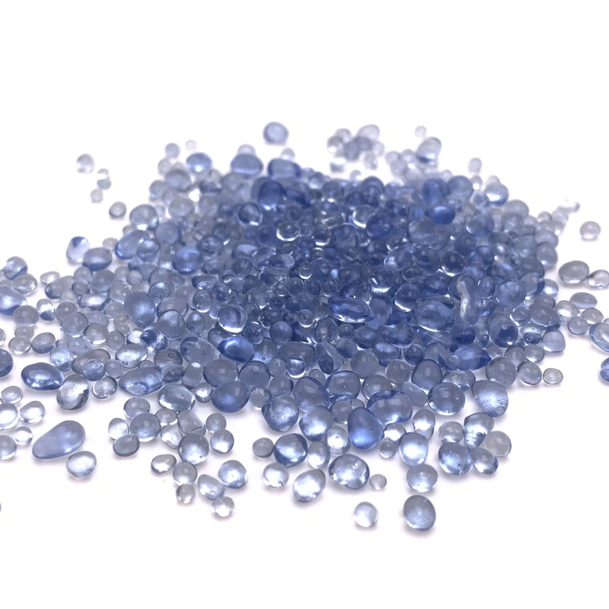 Color Irregular Light Blue Glass Beads for Swimming Pool