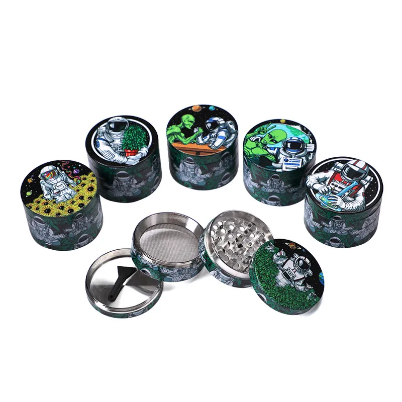 Vamav Custom Printed Astronaut Tobaco Grinder 4 Layers 50mm Metal Smoking Herb Grinder