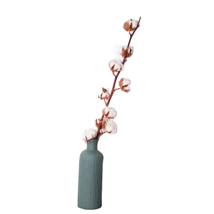 DIY Natural Dried Cotton Stems Farmhouse Artificial Flower Floral Decor Artificial Plants Floral Branch Artificial Cotton Flower
