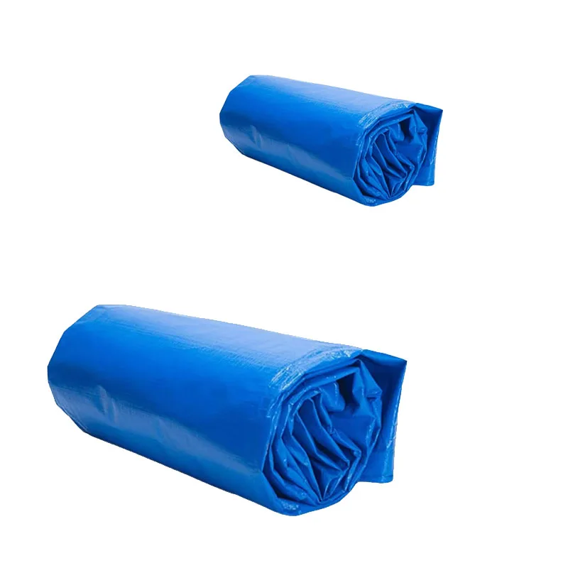 Pe Tarpaulin Roll Fabric Plastic Sheet Poly Tarps 220g Finished Sheets Blue Sliver HDPE Tarpaulins for Truck Cover