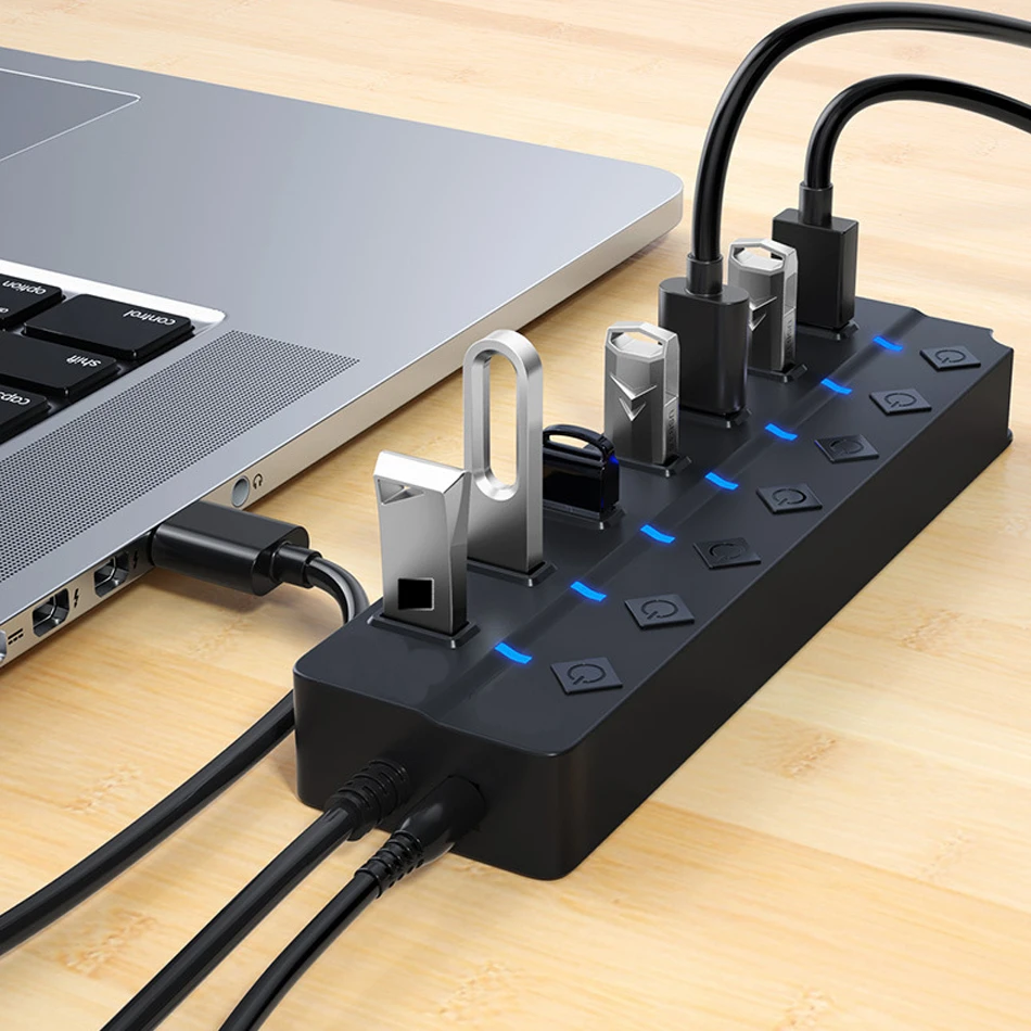 Wholesale Multiple Ports USB3.0 5Gbps High Speed 7 In 1 Splitter USB Hub Adapter For Laptop