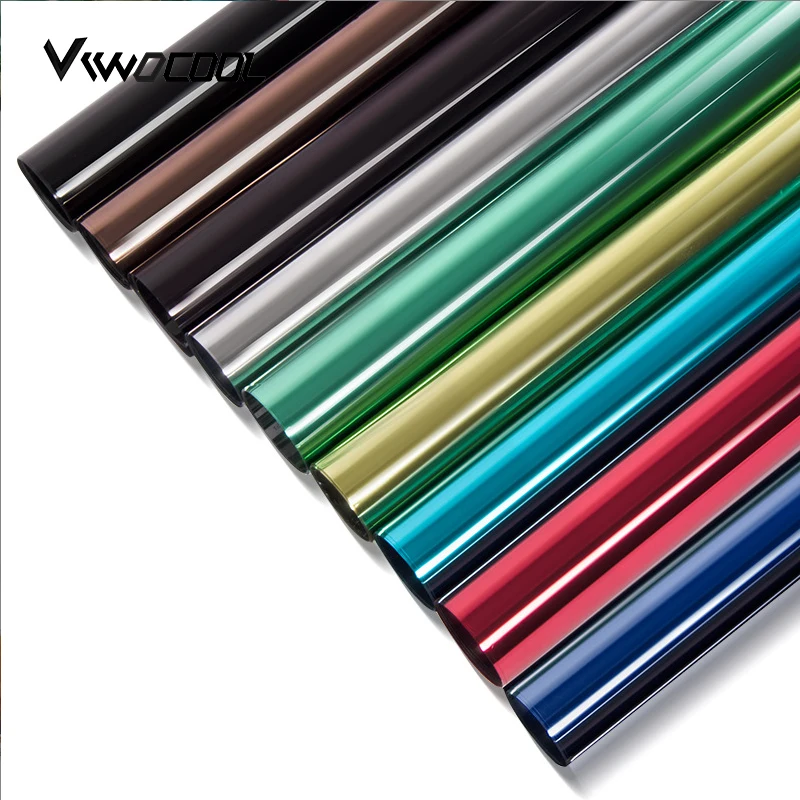viwocool one way mirror film uvr99% reflective window film building solar heat insulated window tint film