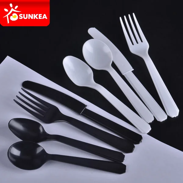 Wholesale cutlery flatware silver look plastic cutlery