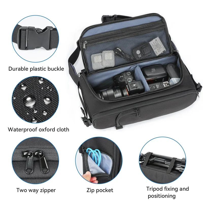 OEM Waterproof DSLR Camera Case Fashion Shoulder Bag with Video Camera Pouch Outdoor Photography Bag