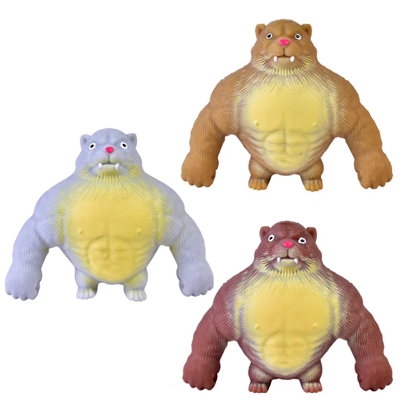 2024 Sensory Stress Relief Toys Cute Tiger Tpr Squishy Toy Funny Big Size Slow Rising Sand Squishy Tiger Shark Stress Relief Toy