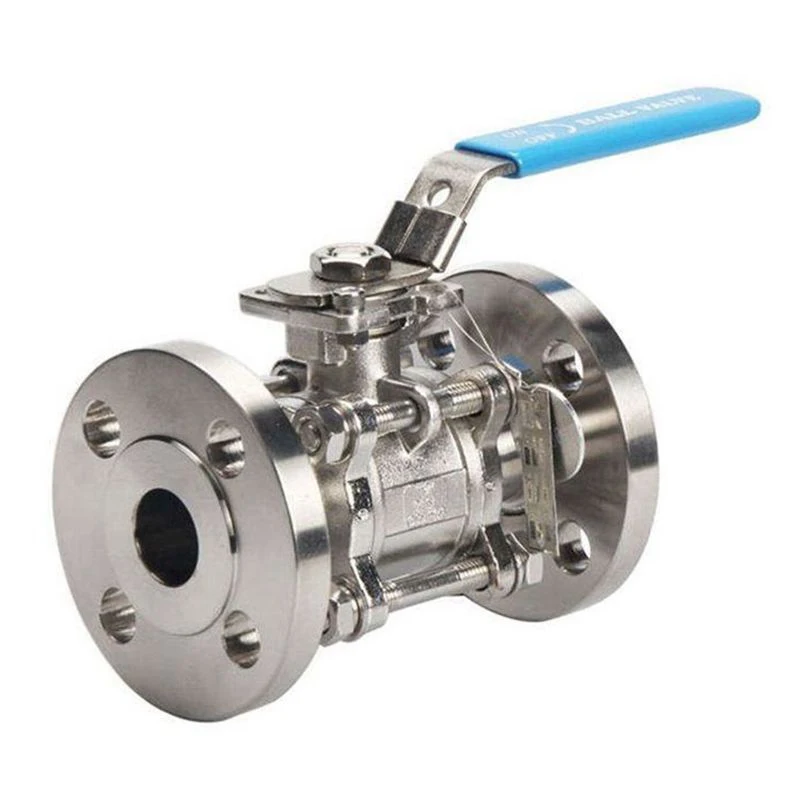Low factory price customized size high quality food grade manual 3 Pc flange ball valve
